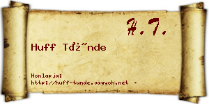Huff Tünde névjegykártya