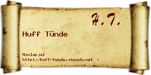 Huff Tünde névjegykártya